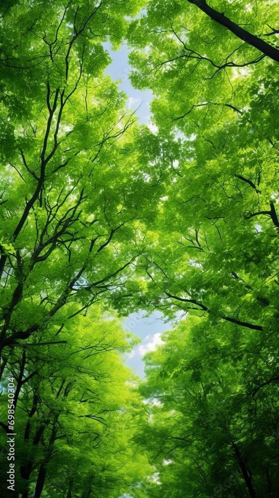 Green leaves in summer. Lush and bright panorama Green leaves in summer. Lush and bright panorama