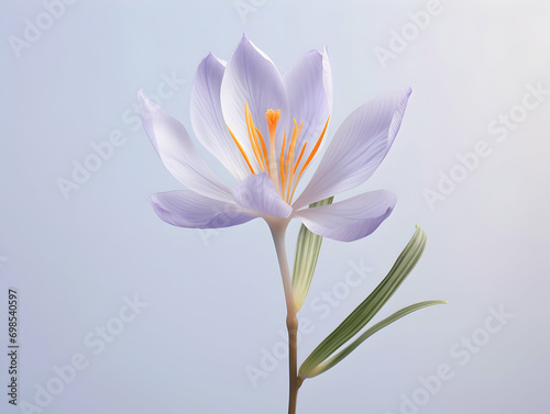 Crocus flower in studio background, single Crocus flower, Beautiful flower, ai generated image