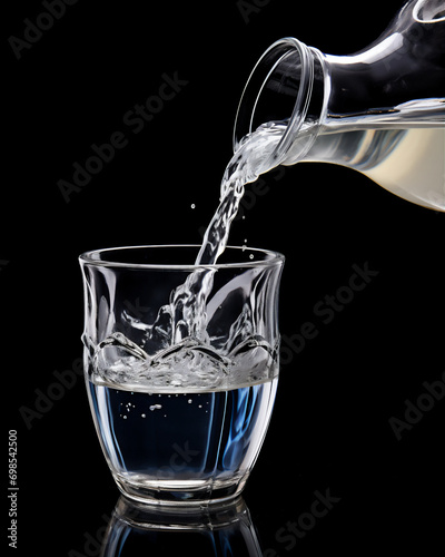 a glass of fresh water in close up
