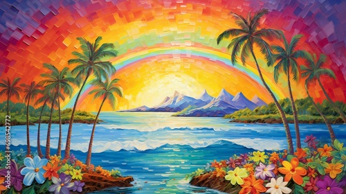 Rainbow in Hawaii Poster
