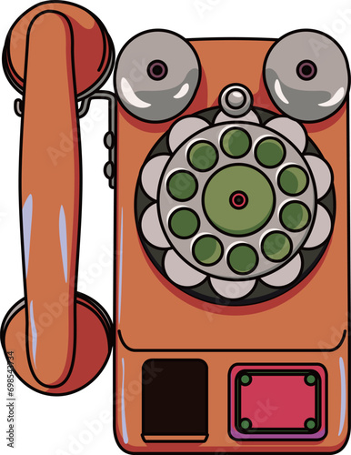 レトロ電話（retro phone）(eps)
