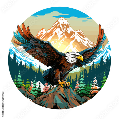 American eagle in vector art style.