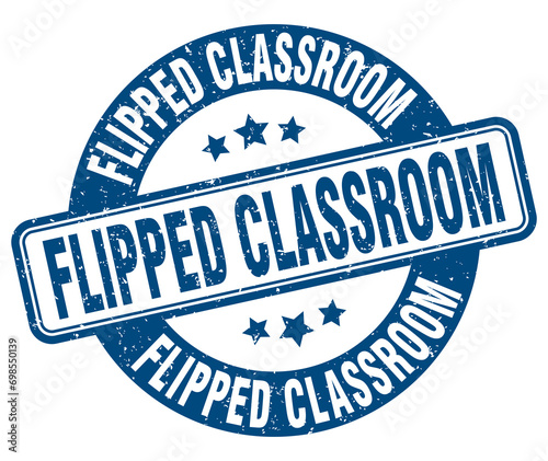 flipped classroom stamp. flipped classroom label. round grunge sign