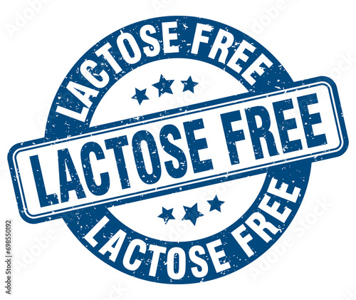 lactose free stamp. lactose free label. round grunge sign