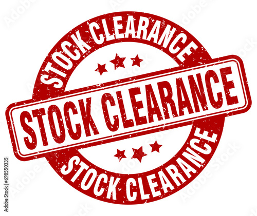 stock clearance stamp. stock clearance label. round grunge sign