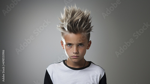 Blonde boy with spiky hair