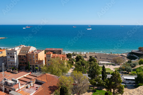 View of the rooftops of the city of Tarragona, Catalonia, Spain. High quality photo .