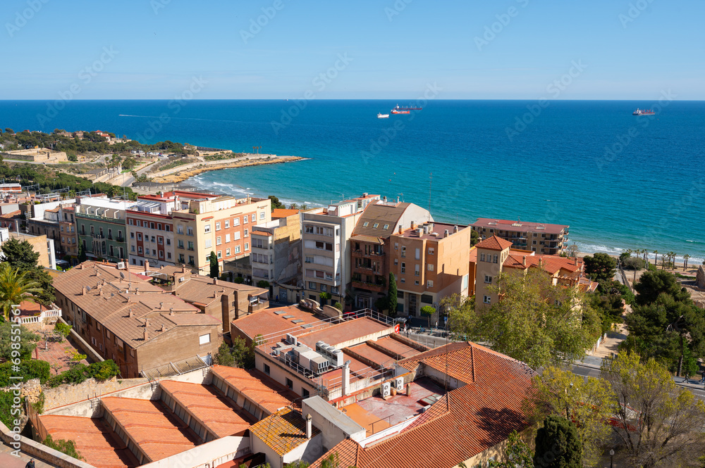 View of the rooftops of the city of Tarragona, Catalonia, Spain. High quality photo .