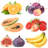 Collection of fruits isolated