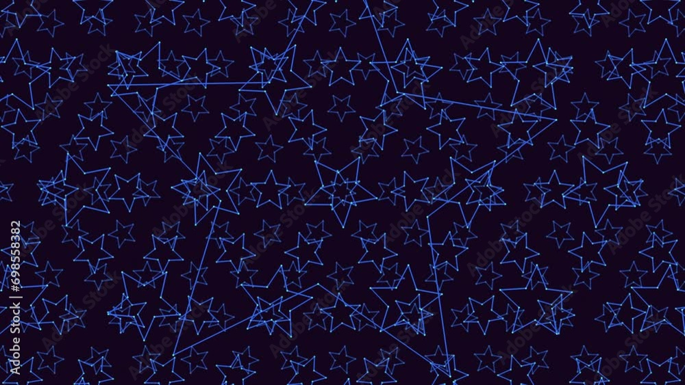 A mesmerizing pattern of blue and black stars floats in the air, arranged in a captivating circular formation against a dark background A mesmerizing pattern of blue and black stars floats in the air, arranged in a captivating circular formation against a dark background