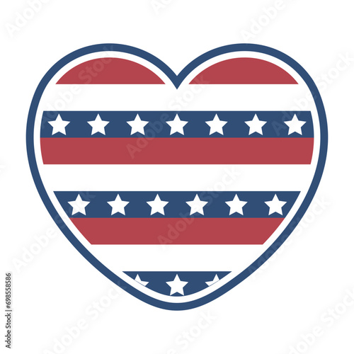 Heart United States flag icon symbol