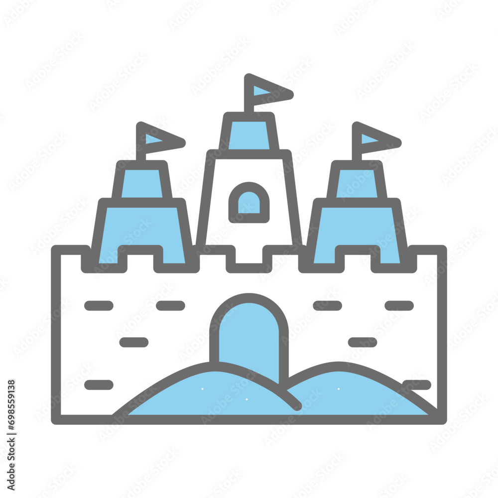 Obraz premium Sand castle icon vector on trendy design
