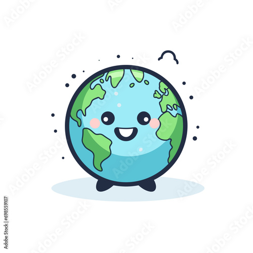 earth illustration, cute cartoon
