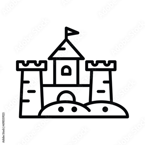 Sand castle icon vector on trendy design