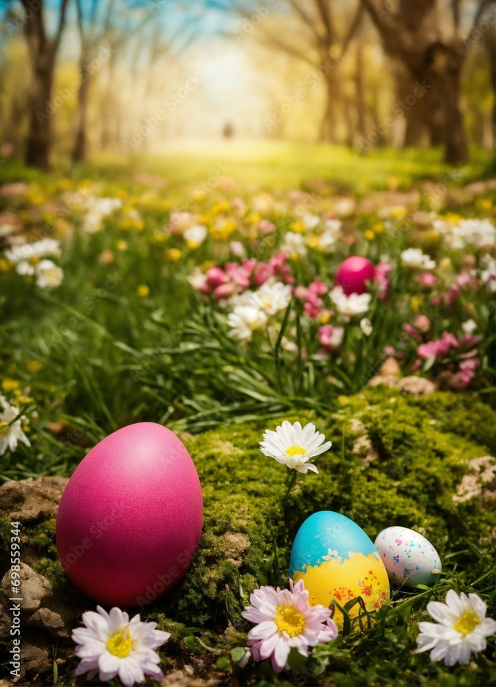 easter eggs in the grass easter eggs in the grass