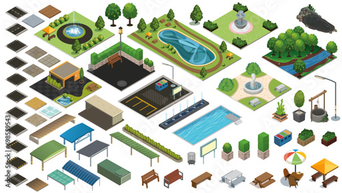 set of park - Isometric