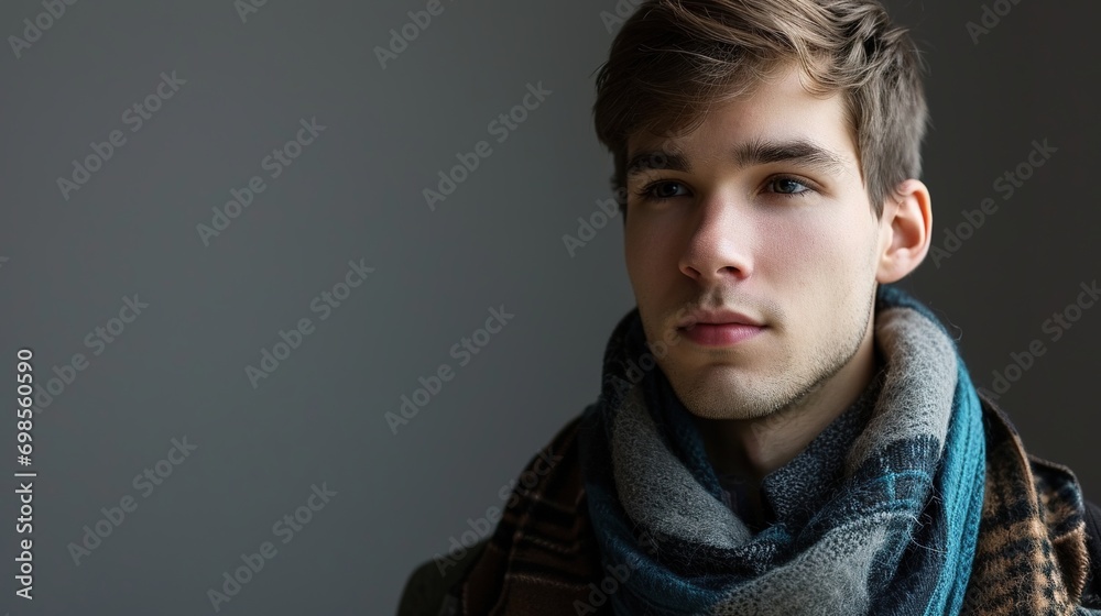 Obraz premium handsome young man posing against a gray background