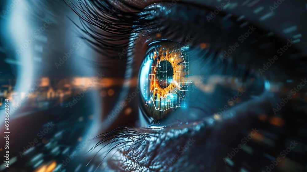 Human eye and high-tech concept, screening big tradingview and digital transformation technology strategy, Cryptocurrency financial systems concept, Crypto screener, Forex screener, stock graph sreen Human eye and high-tech concept, screening big tradingview and digital transformation technology strategy, Cryptocurrency financial systems concept, Crypto screener, Forex screener, stock graph sreen
