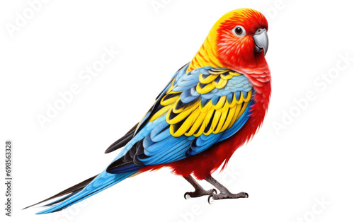 Vibrant Eastern Rosella Beauty On Isolated Background