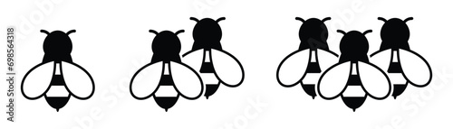 Bee honey set icon, vector illustration