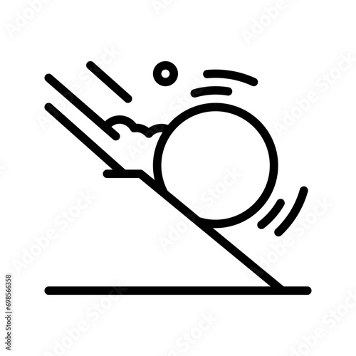 Avalanche icon set style collection in line, solid, flat, flat line style on white background