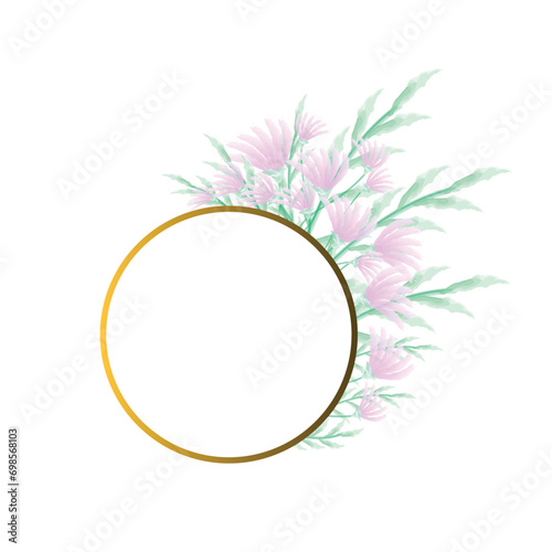 Beautiful flower wreath wedding invitation card template