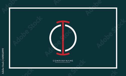 OI or IO Alphabet letters abstract logo