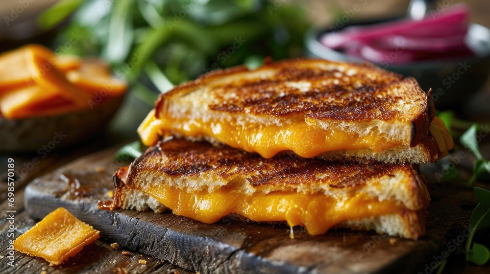 Lunchables grilled cheese on wooden background. Lunchables grilled cheese on wooden background.