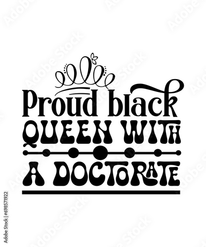 proud black queen with a doctorate svg