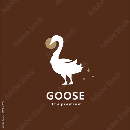 animal goose natural logo vector icon silhouette retro hipster
