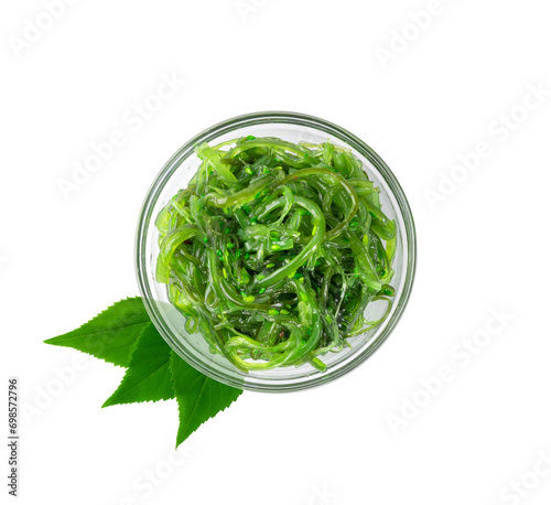 Chukka Seaweed Salad Isolated on White Background photo