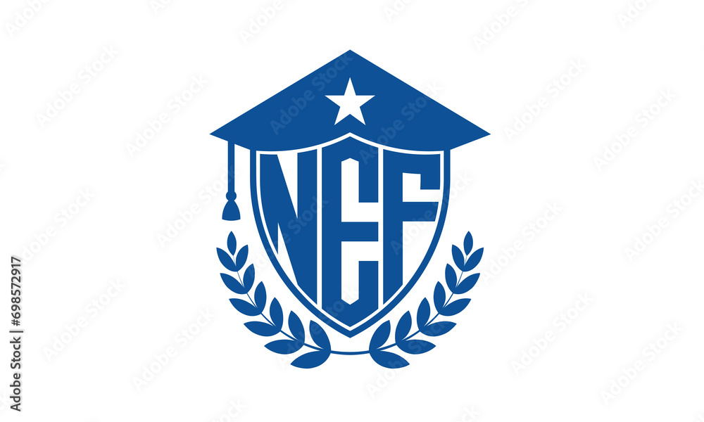 NEF three letter iconic academic logo design vector template. monogram ...