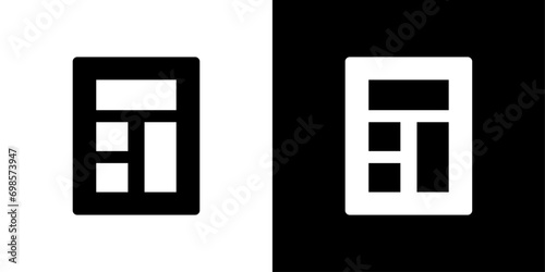 Calculator icon, black and white isolated calculate icon. simple calculator ico. vector illustration.