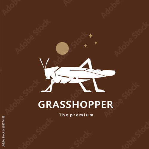 animal grasshoper natural logo vector icon silhouette retro hipster photo