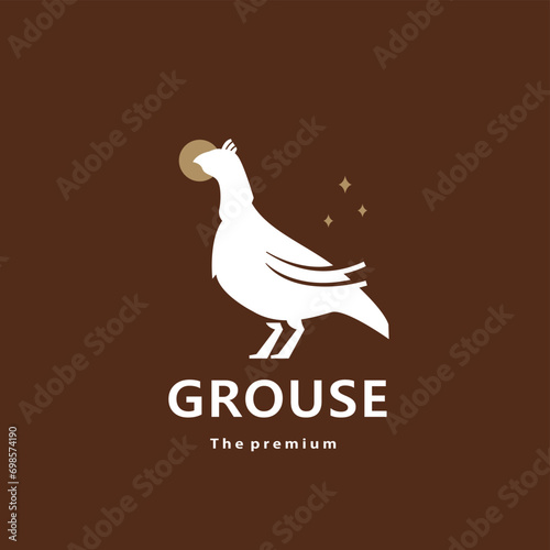 animal grouse natural logo vector icon silhouette retro hipster
