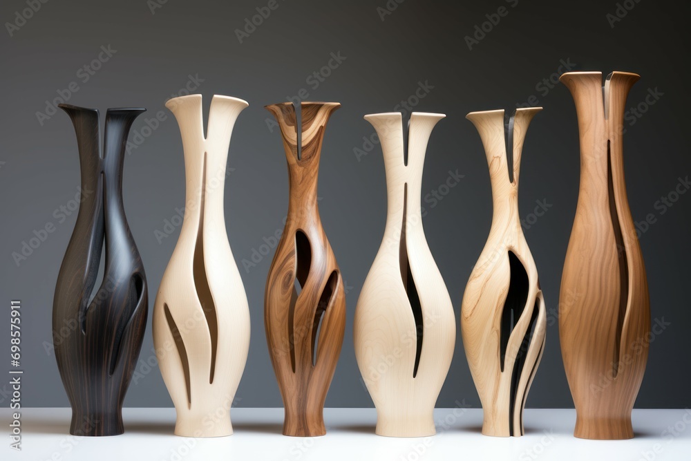 Captivating Interior wood dark vase. Floor decor. Generate Ai Captivating Interior wood dark vase. Floor decor. Generate Ai