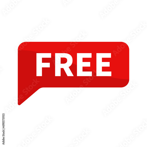 Free Label In Red Rectangle Shape For Information Sign Promotion Business Marketing Social Media
