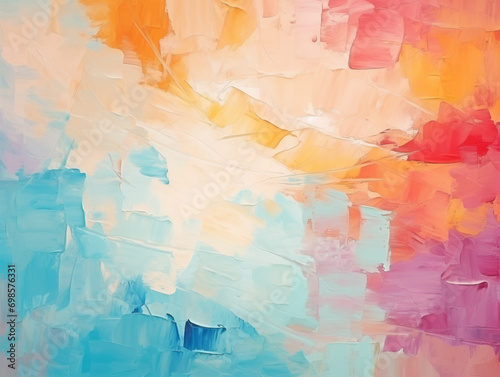 Wallpaper Mural Closeup of abstract rough bright colorful painting texture, with oil brushstroke, pallet knife paint on canvas, seamless pattern, copy paste area for texture Torontodigital.ca