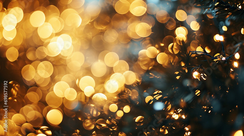 Golden bokeh effect for New Year Celebration  AI Generated