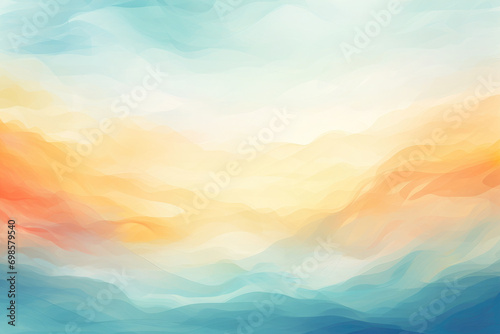 Abstract background Waves of light orange mixed with light blue.