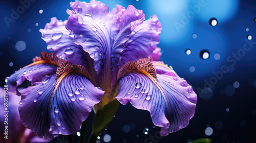 Mystical Touch: Iris Purple Background with Fantasy Elements