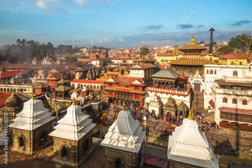 Pashupatinath Temple by Bagmati river, Kathmandu, Nepal photo
