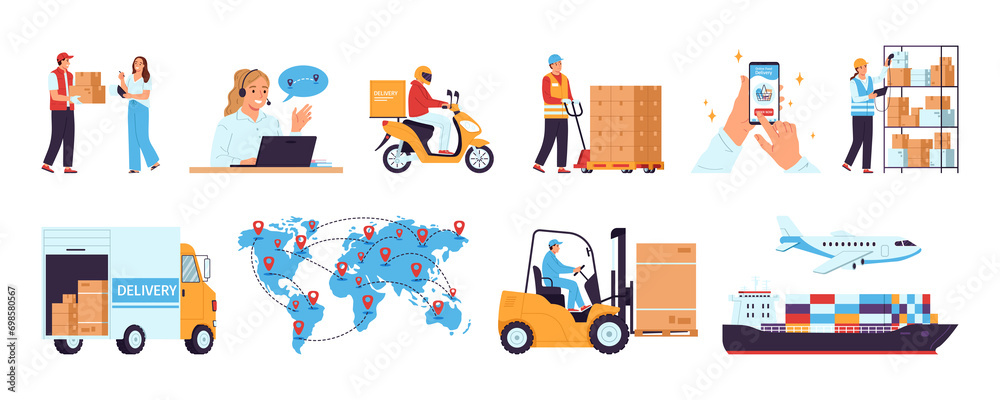 Delivery service icons set Delivery service icons set