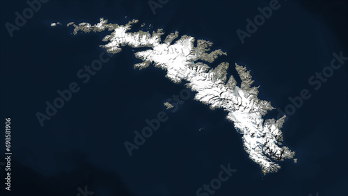 South Georgia - South Georgia and the South Sandwich Islands highlighted. Low-res satellite map photo