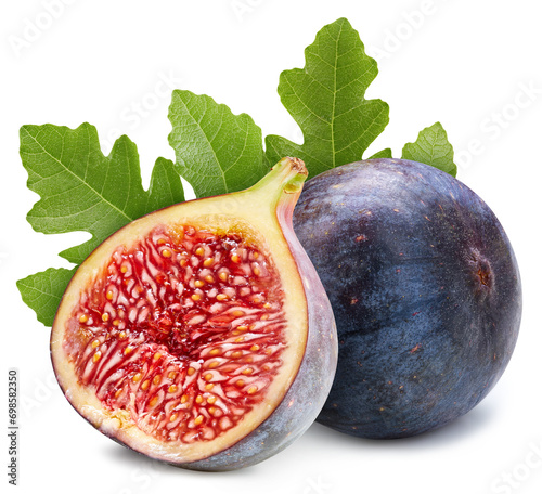Fig with leaves isolated
