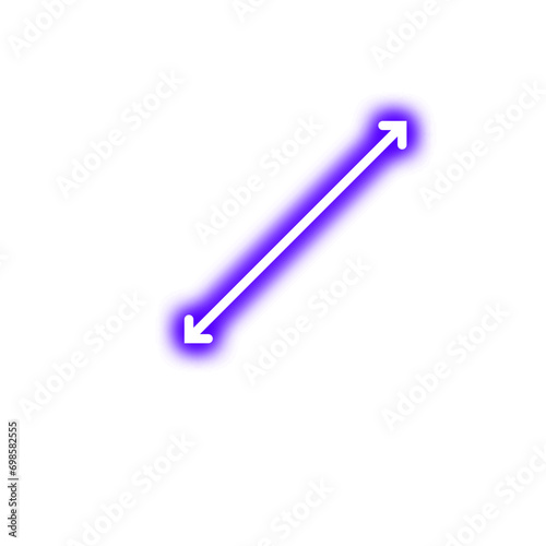 Neon Doubble Arrow Decoration Svg File. Purple Neon Double Arrow Element
