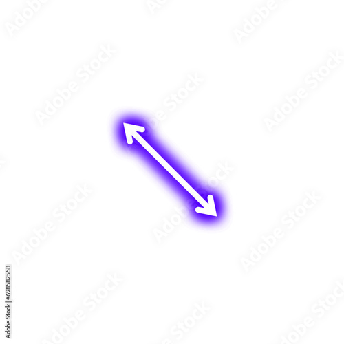 Neon Doubble Arrow Decoration Svg File.  Purple Neon Double Arrow Element photo