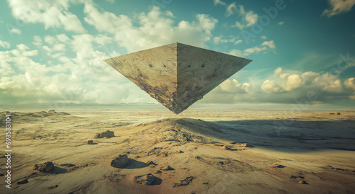 Upside-down pyramid, beautiful image created with AI Generator background