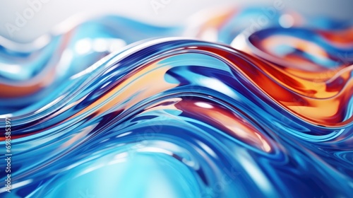 Abstract liquid glass background. AI generated.