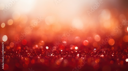 Abstract red glitter lights background. AI generated.